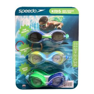 Speedo Kids Swim Goggles Triple Pack For Kids Ages 3 - 10 (Green/Blue/Yellow)